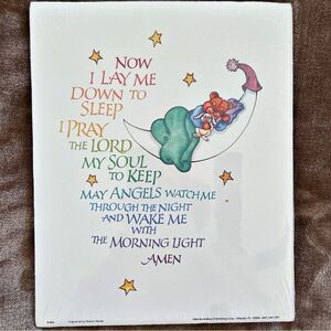 Brand New Nursery Prayer Wall Art Baby Teddy Moon Good Night